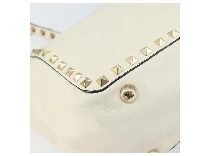 VALENTINO Borsa in pelle 2 in 1 Bianco Oro Auth bs32858 D'oro - vista 16