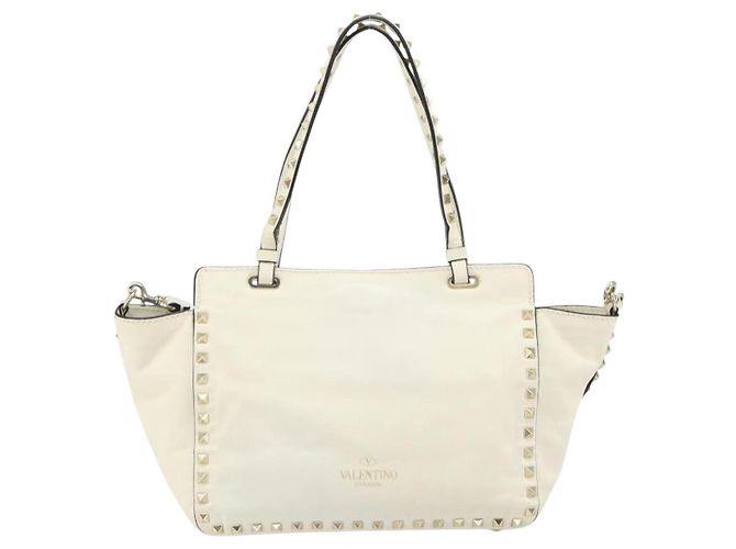 VALENTINO Borsa in pelle 2 in 1 Bianco Oro Auth bs32858 D'oro - vista 2