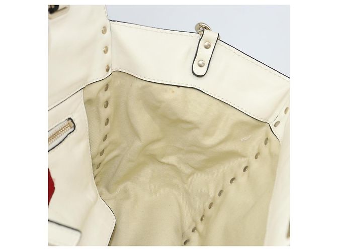 VALENTINO Borsa in pelle 2 in 1 Bianco Oro Auth bs32858 D'oro - vista 21