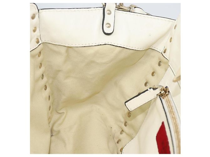 VALENTINO Borsa in pelle 2 in 1 Bianco Oro Auth bs32858 D'oro - vista 22