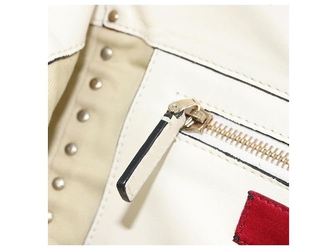VALENTINO Borsa in pelle 2 in 1 Bianco Oro Auth bs32858 D'oro - vista 23