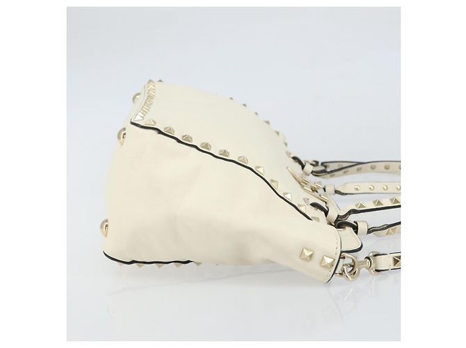 VALENTINO Borsa in pelle 2 in 1 Bianco Oro Auth bs32858 D'oro - vista 3