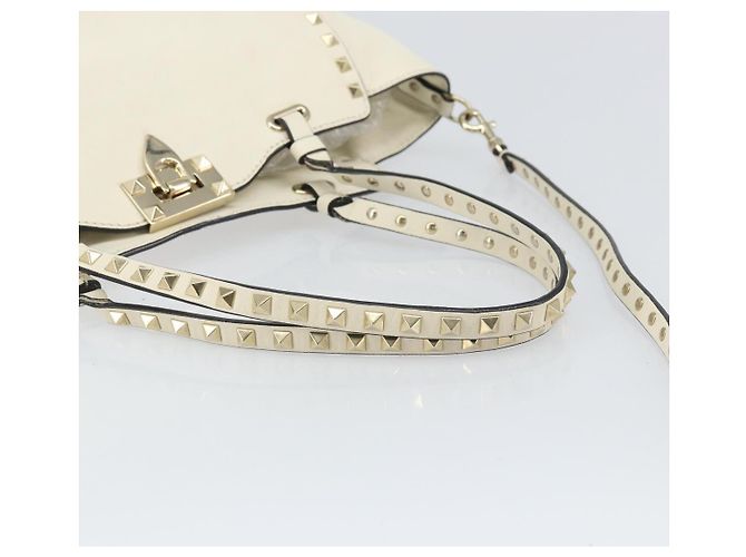 VALENTINO Borsa in pelle 2 in 1 Bianco Oro Auth bs32858 D'oro - vista 7