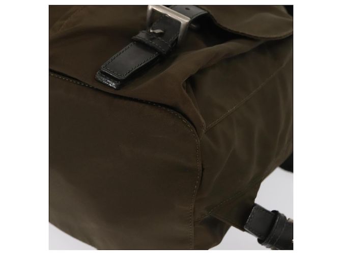 PRADA Backpack Nylon Khaki Silver Auth 168394 Silvery - view 13
