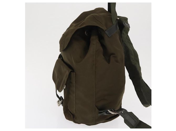PRADA Backpack Nylon Khaki Silver Auth 168394 Silvery - view 4