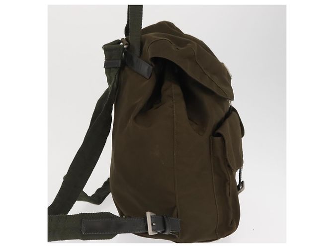 PRADA Backpack Nylon Khaki Silver Auth 168394 Silvery - view 5