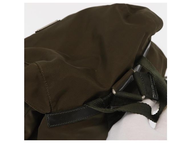 PRADA Backpack Nylon Khaki Silver Auth 168394 Silvery - view 6