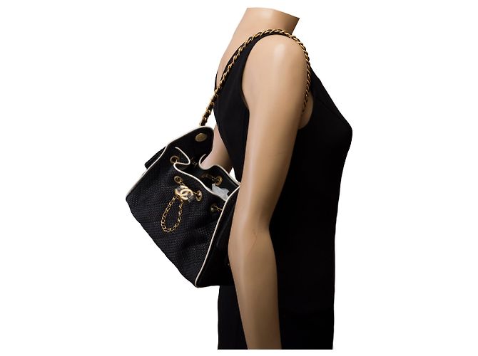 Borsa CHANEL in Vimini Nera - 103277 Nero - vista 10