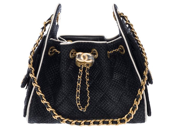 Borsa CHANEL in Vimini Nera - 103277 Nero - vista 3