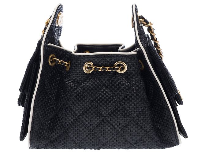 Borsa CHANEL in Vimini Nera - 103277 Nero - vista 4
