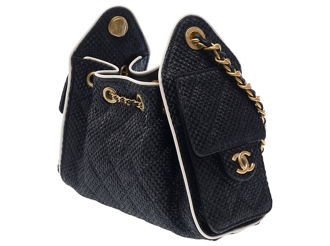 Borsa CHANEL in Vimini Nera - 103277 Nero - vista 6