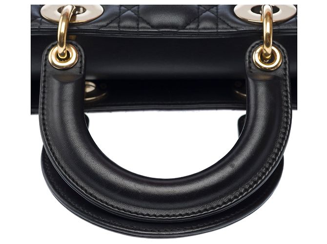 Borsa DIOR Lady Dior in Pelle Nera - 103265 Nero - vista 10