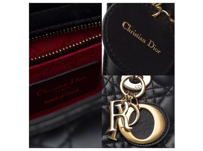 Borsa DIOR Lady Dior in Pelle Nera - 103265 Nero - vista 7