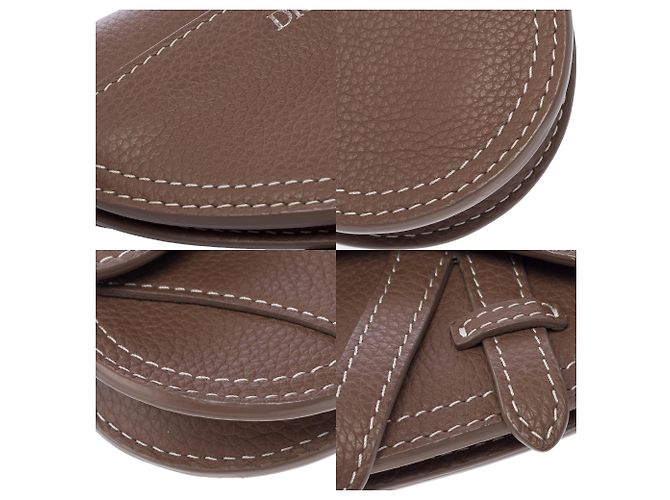 Saddle Sac DIOR en Cuir Étoupe - 103257 Taupe - vue 11