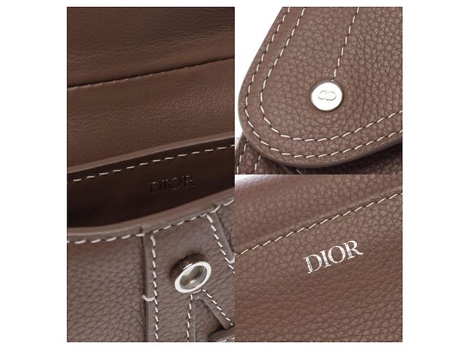 Saddle Sac DIOR en Cuir Étoupe - 103257 Taupe - vue 7