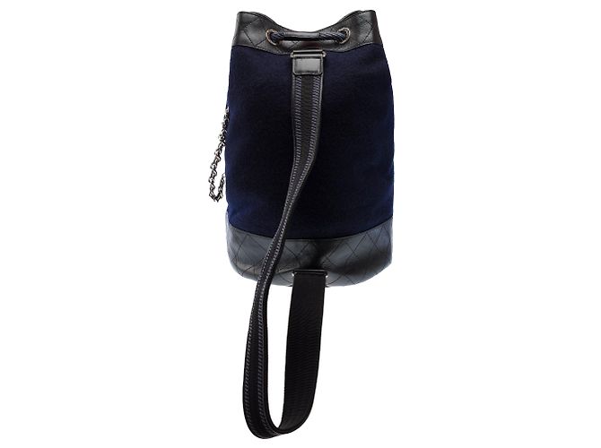 Borsa CHANEL in Lana Blu Marino - 103259 Blu navy - vista 3