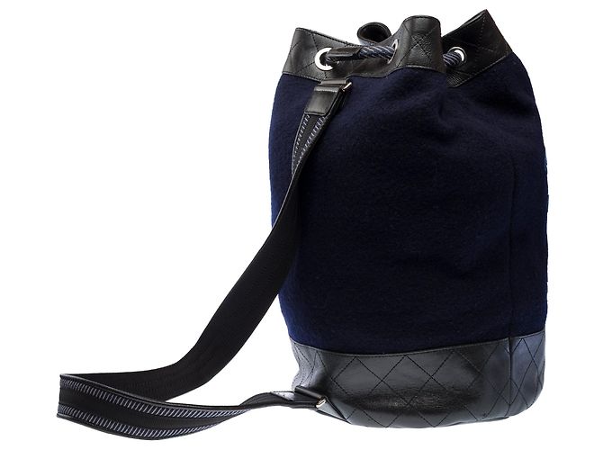 Borsa CHANEL in Lana Blu Marino - 103259 Blu navy - vista 5