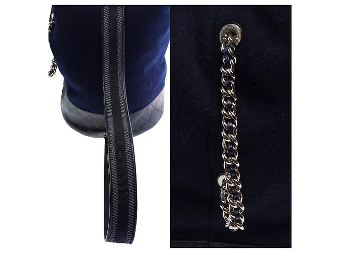 Borsa CHANEL in Lana Blu Marino - 103259 Blu navy - vista 9