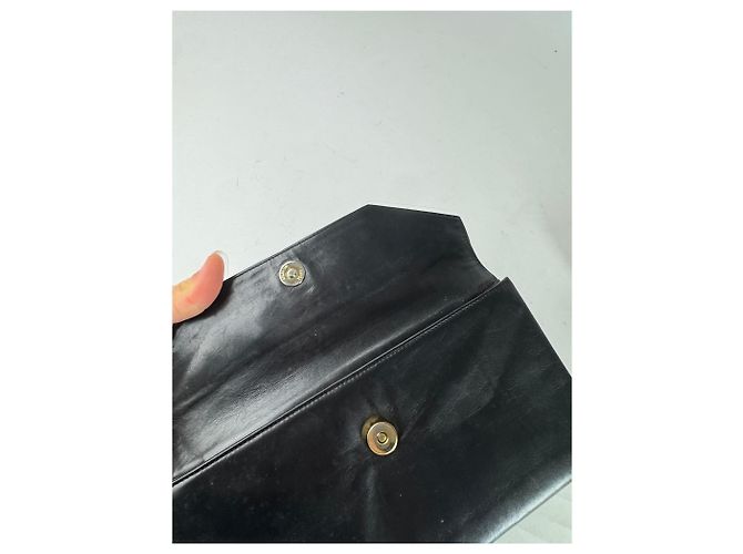 Clutch in pelle con stampa a serpente vintage Givenchy nera Nero - vista 4