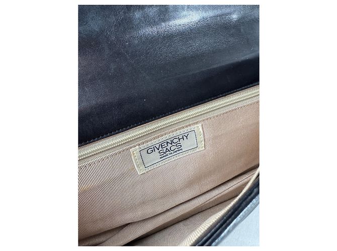 Clutch in pelle con stampa a serpente vintage Givenchy nera Nero - vista 7