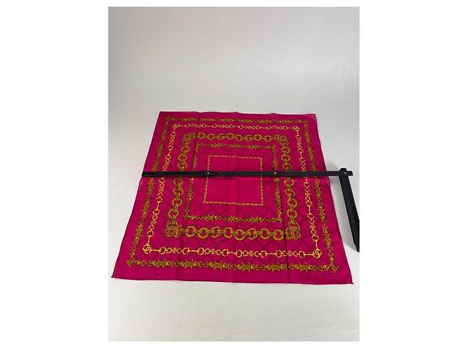 Céline Sciarpa Vintage Celine Paris Viola Oro Porpora - vista 7