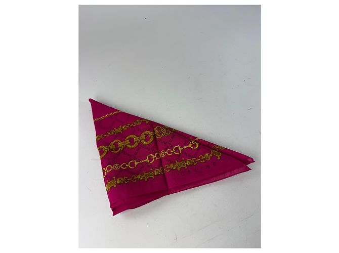 Céline Sciarpa Vintage Celine Paris Viola Oro Porpora - vista 8