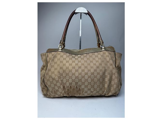 Vintage Gucci Monogram D-Ding Handtasche Goldbeige Golden - Ansicht 10