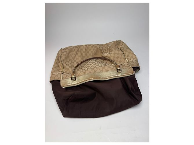 Vintage Gucci Monogram D-Ding Handtasche Goldbeige Golden - Ansicht 3