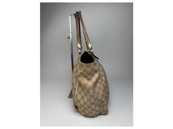 Vintage Gucci Monogram D-Ding Handtasche Goldbeige Golden - Ansicht 7