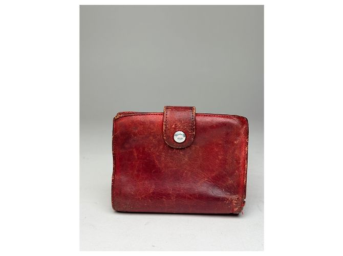 Portefeuille en cuir Chanel CC vintage rouge - vue 2