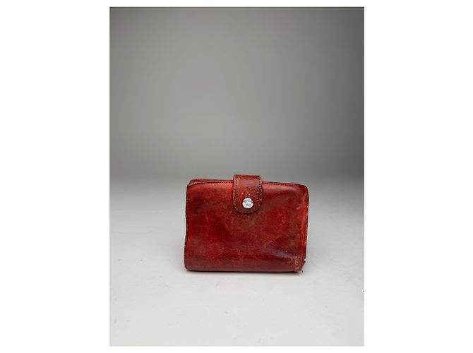 Portefeuille en cuir Chanel CC vintage rouge - vue 3