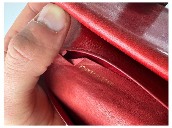 Portefeuille en cuir Chanel CC vintage rouge - vue 8