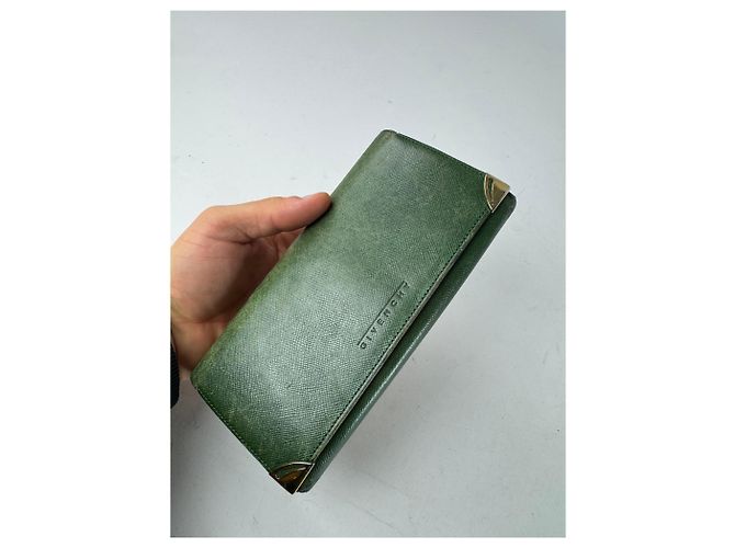 Vintage Givenchy Leather Wallet Green - view 3