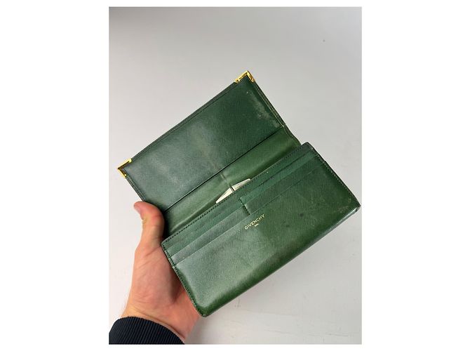 Vintage Givenchy Leather Wallet Green - view 4
