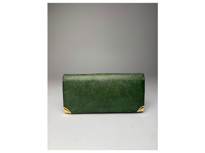 Vintage Givenchy Leather Wallet Green - view 9