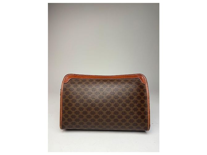 Céline Clutch in pelle monogramma Celine Paris vintage marrone - vista 2