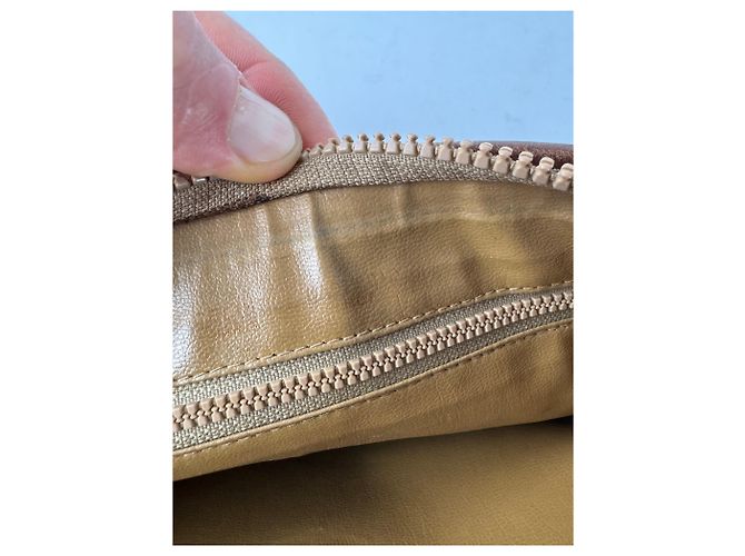 Céline Clutch in pelle monogramma Celine Paris vintage marrone - vista 4