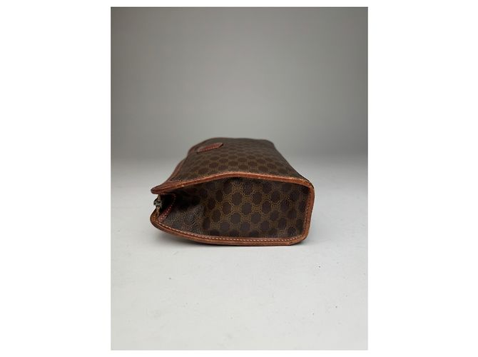 Céline Clutch in pelle monogramma Celine Paris vintage marrone - vista 6