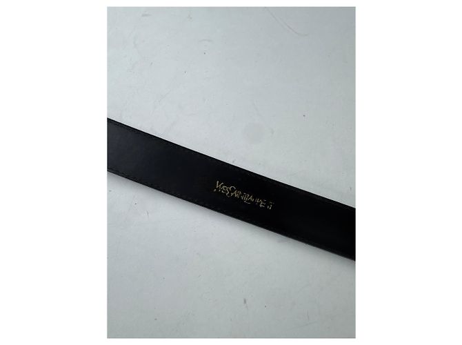 Vintage Yves Saint Laurent Schlangenprägung Leder Gürtel Schwarz Braun - Ansicht 5