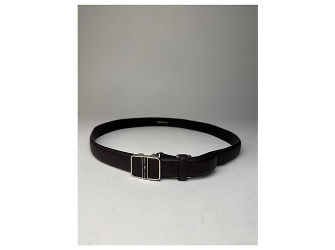 Vintage Yves Saint Laurent Schlangenprägung Leder Gürtel Schwarz Braun - Ansicht 7