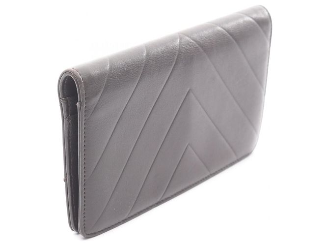 Portafoglio lungo bifold Chanel Chevron V-Stitch Marrone - vista 2