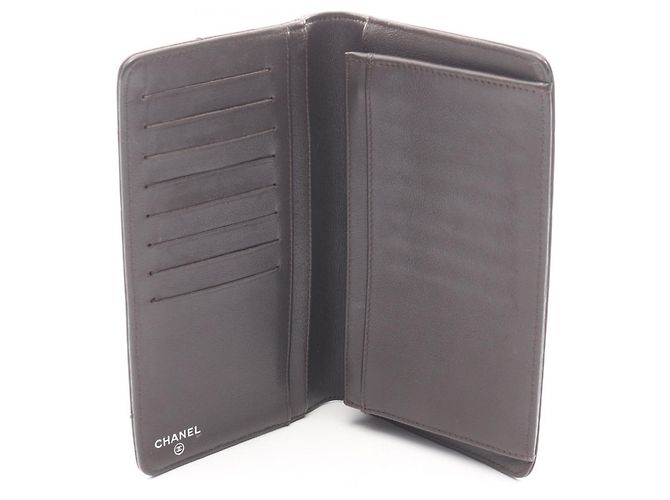 Portafoglio lungo bifold Chanel Chevron V-Stitch Marrone - vista 3