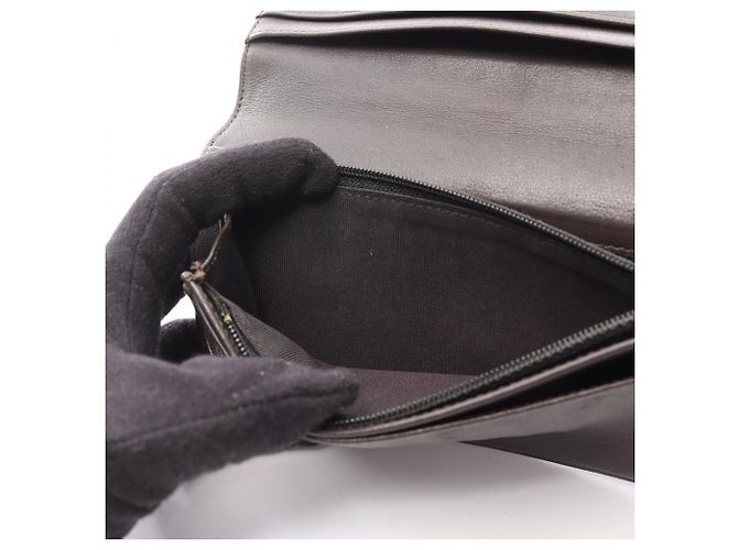 Portafoglio lungo bifold Chanel Chevron V-Stitch Marrone - vista 9