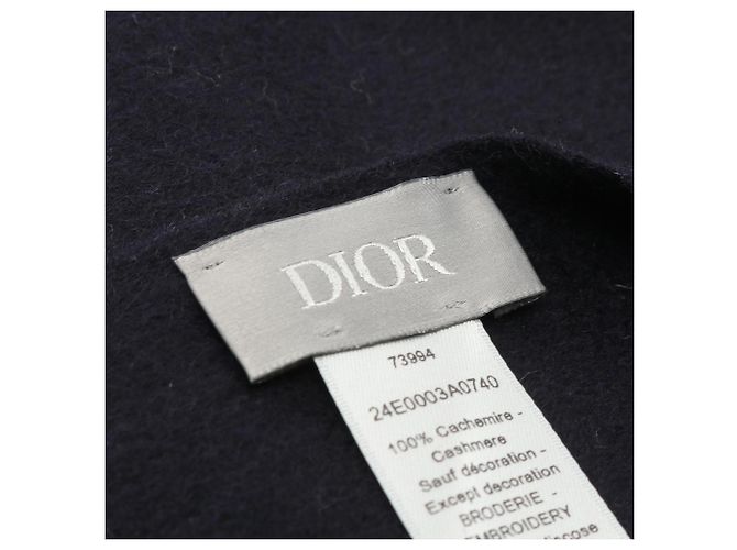 Étole en cachemire bleu marine Christian Dior - vue 3