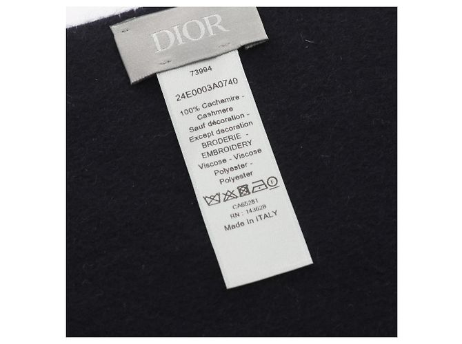 Étole en cachemire bleu marine Christian Dior - vue 4