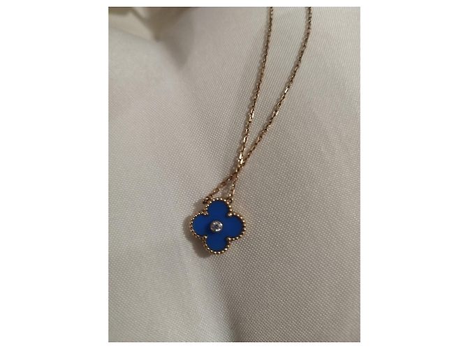 Van Cleef & Arpels Alhambra Halskette Gelbgold Blau Diamant - Ansicht 2