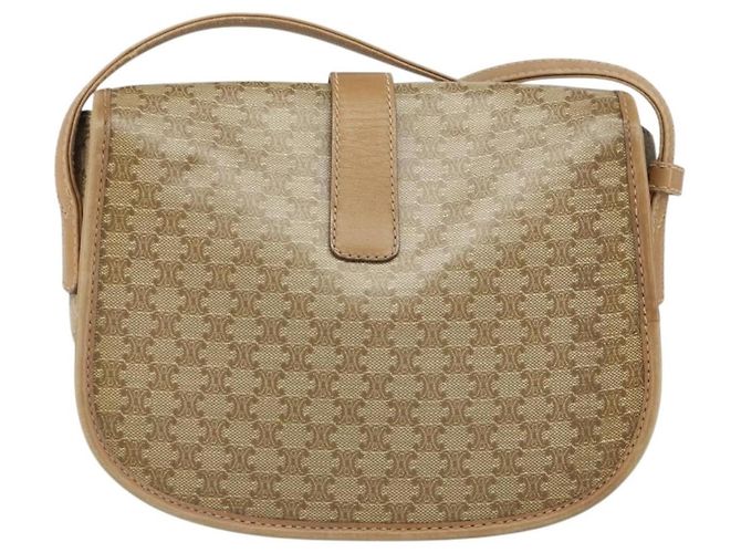 Céline Celine Vintage Macadam Schultertasche aus Canvas Klein Beige - Ansicht 2