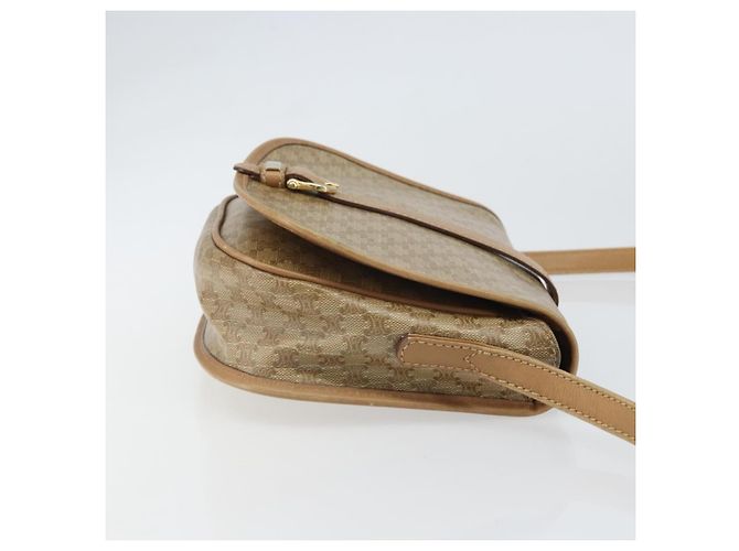 Céline Celine Vintage Macadam Schultertasche aus Canvas Klein Beige - Ansicht 3