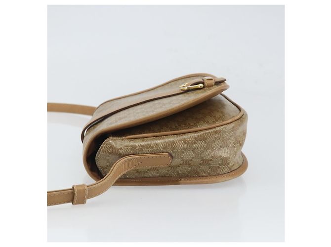 Céline Celine Vintage Macadam Schultertasche aus Canvas Klein Beige - Ansicht 4