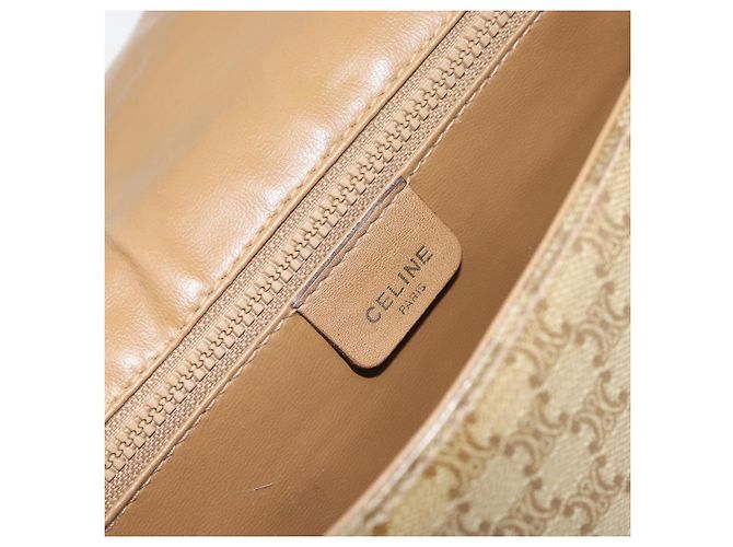 Céline Celine Vintage Macadam Schultertasche aus Canvas Klein Beige - Ansicht 6
